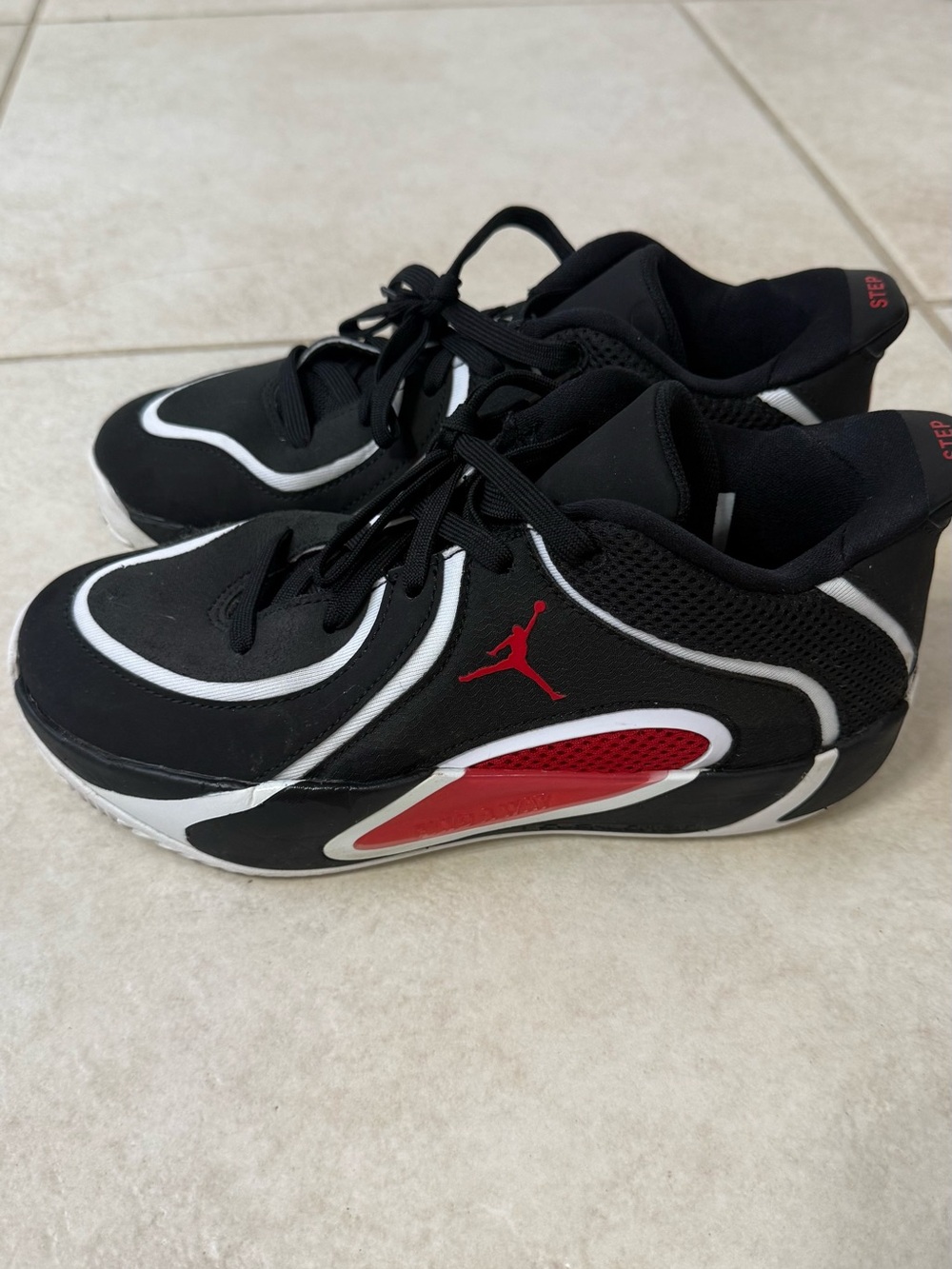Jordan Kids Black, Red & White Low-Top Sneakers